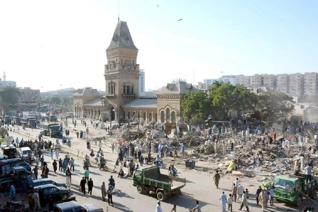shops and other encroachments being cleared in the surroundings of empress market on november 12 photo file