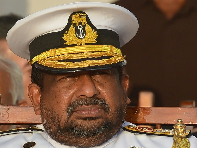 three warrants had been issued for the arrest of admiral ravindra wijegunaratne but he had refused to surrender photo afp