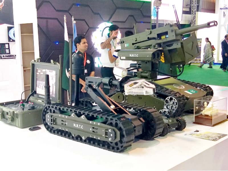 the exhibition showcasing high tech weaponry including the f 16 fighter aircraft and the latest jf 17 thunder was attended by many foreign delegations photos express