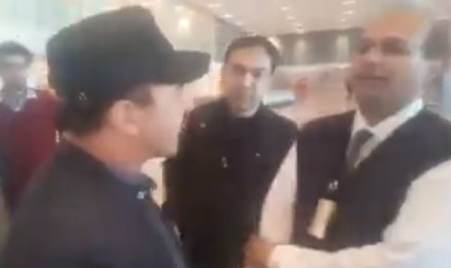 g b minister misbehaving with airport staff screenshot g b minister misbehaving with airport staff screenshot