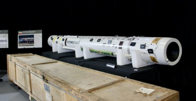 the us military displays what it says is a iranian sayyad 2 surface to air missile system the us military displays what it says is a iranian sayyad 2 surface to air missile system
