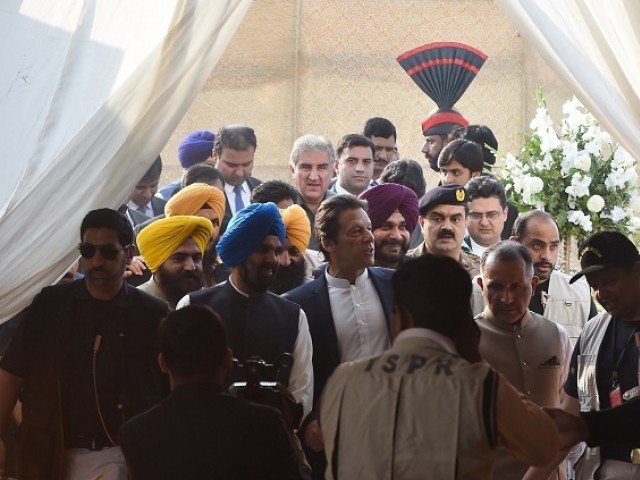 pm imran khan arrives for the groundbreaking ceremony for the kartarpur corridor in kartarpur photo afp