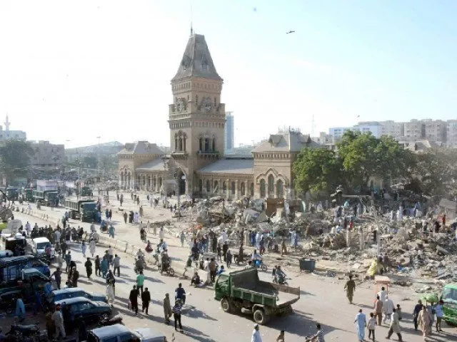 shops and other encroachments being cleared in the surroundings of empress market on november 12 photo file shops and other encroachments being cleared in the surroundings of empress market on november 12 photo file