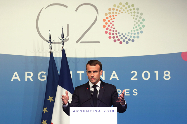 france 039 s president emmanuel macron gestures as he delivers his final press conference on the second day of the g20 leader 039 s summit in buenos aires on december 01 2018 photo afp france 039 s president emmanuel macron gestures as he delivers his final press conference on the second day of the g20 leader 039 s summit in buenos aires on december 01 2018 photo afp