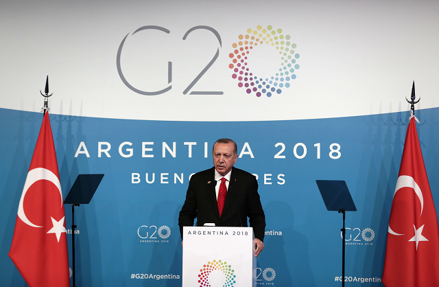turkey 039 s president recep tayyip erdogan delivers a press conference on the second day of the g20 leader 039 s summit in buenos aires on december 01 2018 photo afp turkey 039 s president recep tayyip erdogan delivers a press conference on the second day of the g20 leader 039 s summit in buenos aires on december 01 2018 photo afp