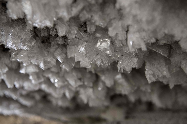 in this file photo taken on november 26 2018 ice forms at the gallery walls of the museum of the history of permafrost studies located beneath the main building of the melnikov permafrost institute in the eastern siberian city of yakutsk photo afp