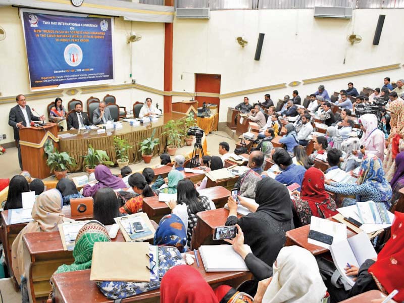 karachi university holds a two day conference on new trends in social sciences and humanities in the contemporary world with reference to world peace order at arts auditorium photo pr