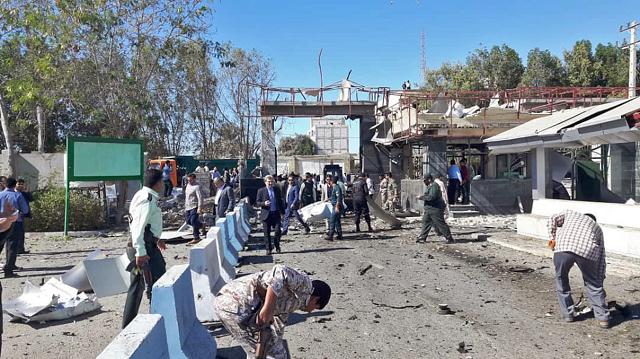a general view of the scene of a car bombing in front of a police station in the city of chabahar on december 06 2018 in southern iran photo afp a general view of the scene of a car bombing in front of a police station in the city of chabahar on december 06 2018 in southern iran photo afp