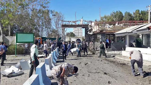 a general view of the scene of a car bombing in front of a police station in the city of chabahar on december 06 2018 in southern iran photo afp a general view of the scene of a car bombing in front of a police station in the city of chabahar on december 06 2018 in southern iran photo afp