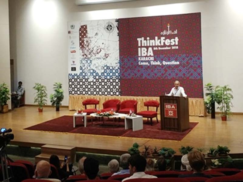 british author playwright and screenwriter hanif kureishi delivers the keynote address at the iba thinkfest on saturday photo bilal farooqi express