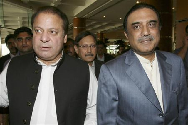 a file photo of nawaz sharif and asif ali zardari photo reuters a file photo of nawaz sharif and asif ali zardari photo reuters