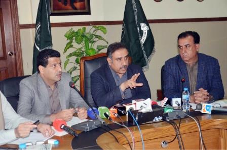 home minister mir saleem khosa during press conference in quetta photo express