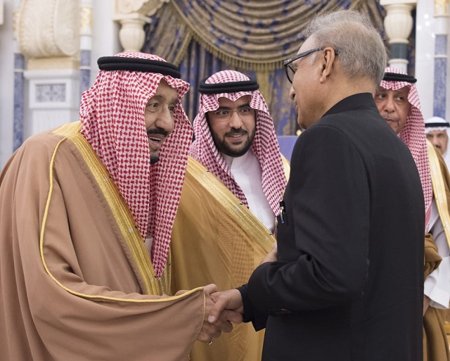 president arif alvi meets saudi king salman in riyadh photo express