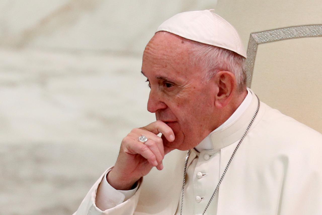 pope francis leads a special audience with members of a volunteers association from sardinia island in the paul vi hall at the vatican city photo reuters