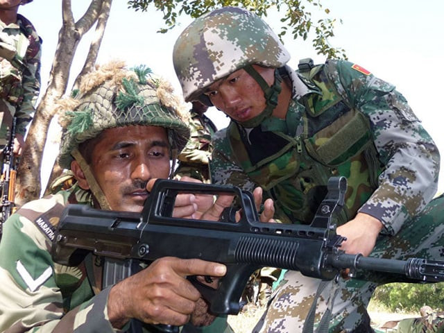 chinese army spokesperson says the training exercise does not target any third party file photo ap xinhua