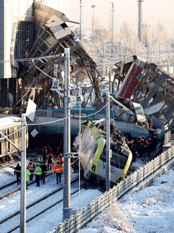 rescue workers search at the wreckage after a high speed train crash in ankara photo reuters rescue workers search at the wreckage after a high speed train crash in ankara photo reuters