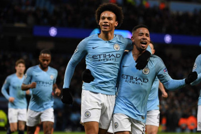 sane double secures champions league top spot for man city sane double secures champions league top spot for man city