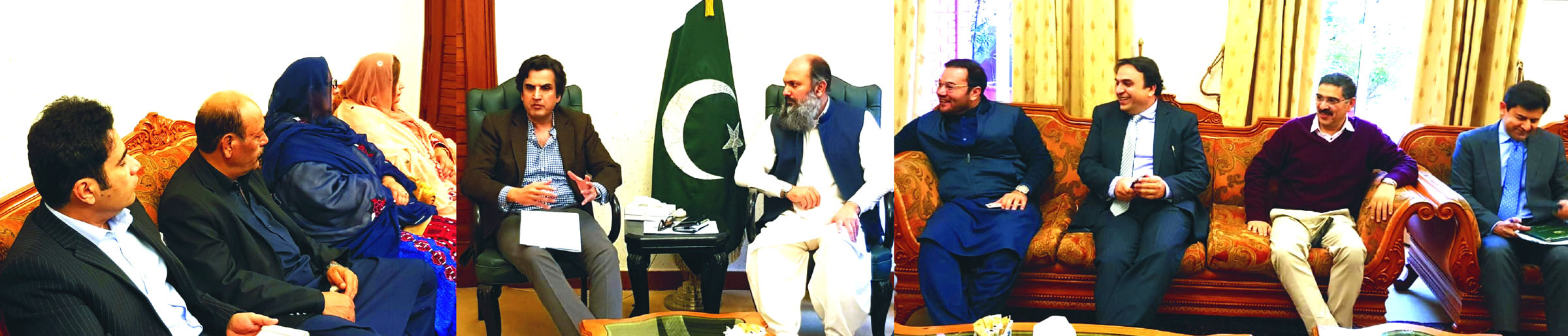 minister for planning development and reform makhdoom khusro bakhtiar in a meeting with balochistan chief minister jam kamal khan at the balochistan house in islamabad photo express