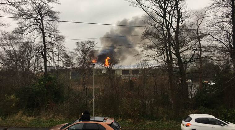 a fire is seen at chester zoo britain december 15 2018 in this picture obtained from social media photo reuters