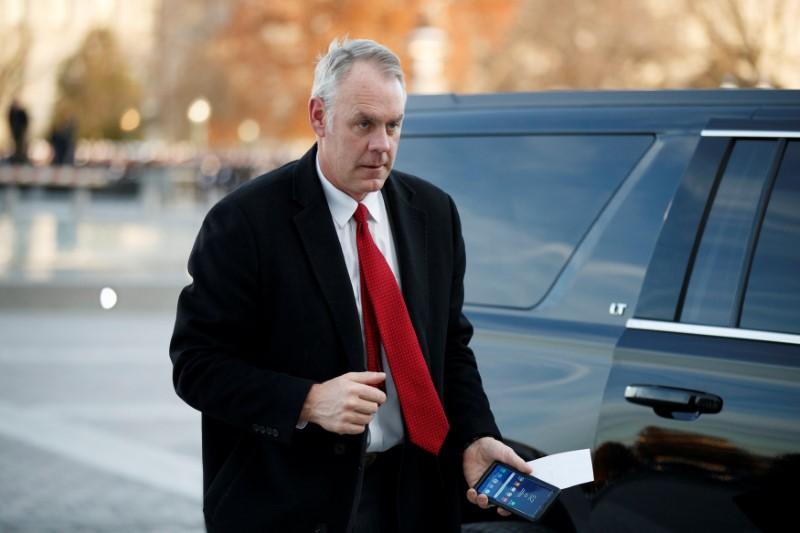 us secretary of the interior ryan zinke arrives at the us capitol prior to the service for former president george hw bush in washington dc usa photo reuters