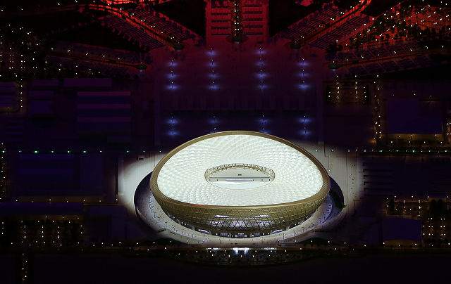 the stadium sits in the completely new city of lusail photo afp