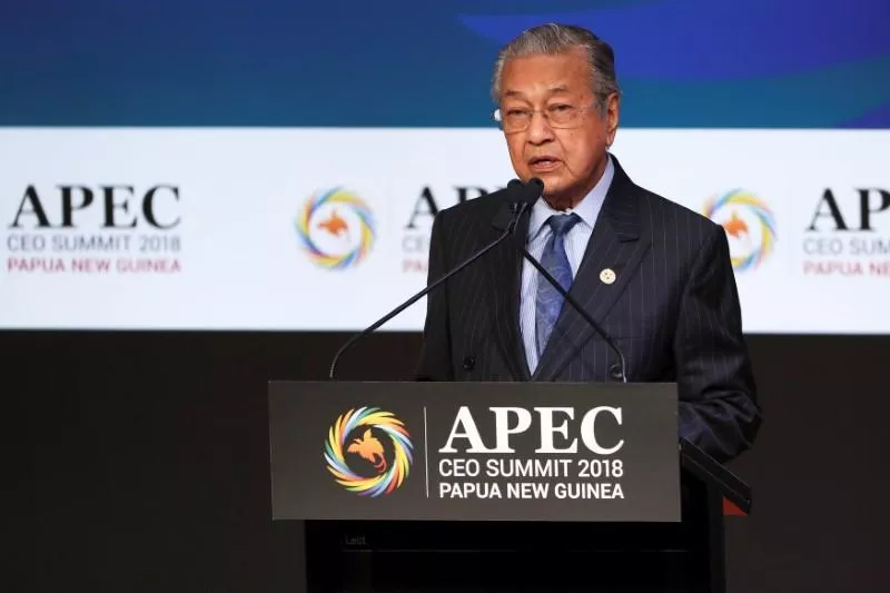 malaysia prime minister mahathir mohamad speaks during the apec ceo summit 2018 at the port moresby papua new guinea photo reuters malaysia prime minister mahathir mohamad speaks during the apec ceo summit 2018 at the port moresby papua new guinea photo reuters