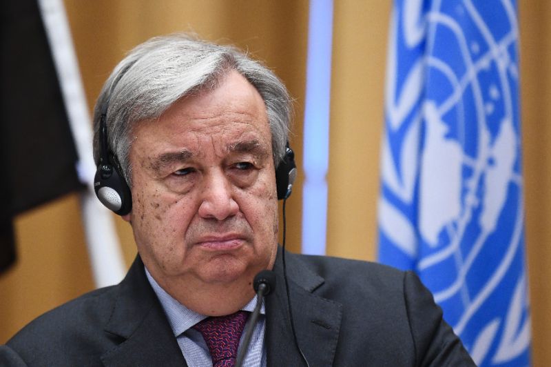 united nations secretary general antonio guterres at a news conference in sweden photo afp