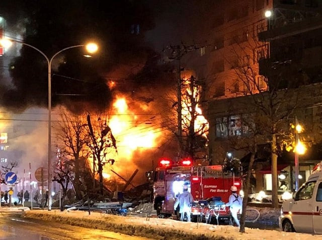 a view of a site of an explosion at a bar in sapporo japan december 16 2018 in this still image taken from a video obtained from social media photo reuters a view of a site of an explosion at a bar in sapporo japan december 16 2018 in this still image taken from a video obtained from social media photo reuters