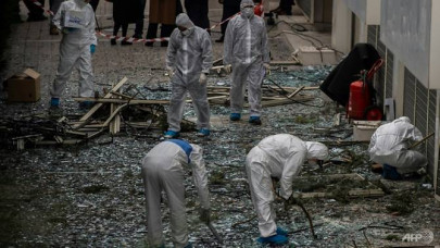 bomb blast at athens headquarters of media group