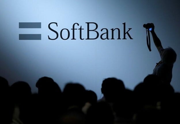 the logo of softbank is displayed at softbank world 2017 conference in tokyo japan july 20 2017 photo reuters