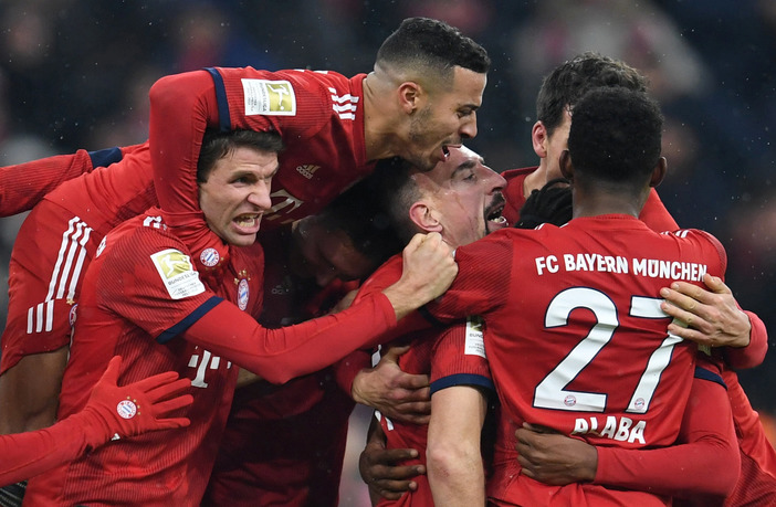 35 year old french winger fired in from 10 metres to break the deadlock as bayern notched their fourth consecutive league win photo afp