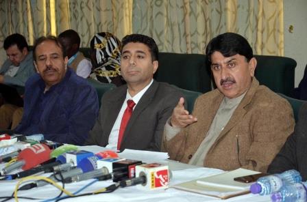 issues provincial health minister naseebullah marri addresses a press conference in quetta photo express