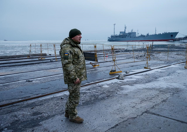 a command ship of the ukrainian navy of donbas is seen in the azov sea port of mariupol ukraine december 2 2018 photo reuters