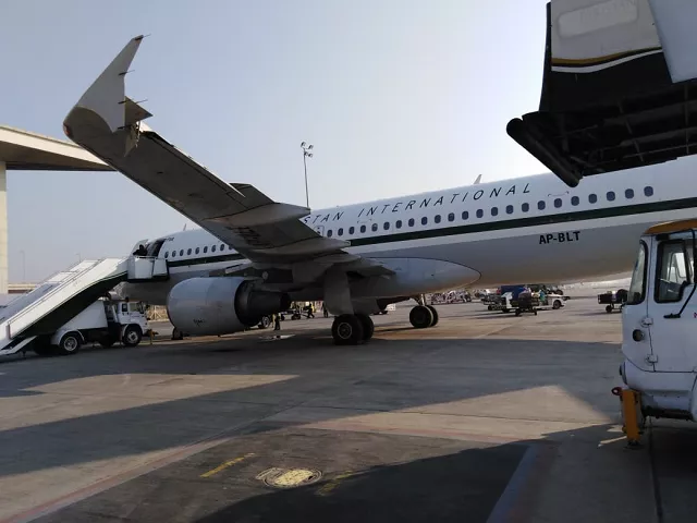 damage sustained by the wing of the aircraft is currently being repaired karachi bound flight will depart at 1 30 pm photo express damage sustained by the wing of the aircraft is currently being repaired karachi bound flight will depart at 1 30 pm photo express