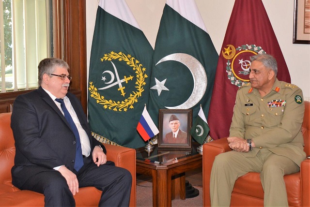 russian ambassador alexey yurevish dedov calls on coas general qamar javed bajwa photo ispr