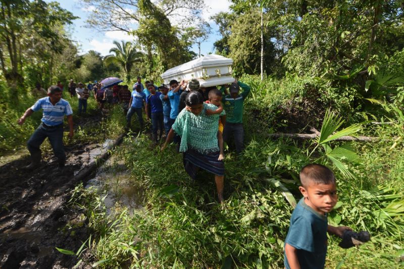 relatives and friends carry the coffin of jakelin caal 7 a guatemalan girl who died after being taken into custody with her father by us border patrol agents photo afp