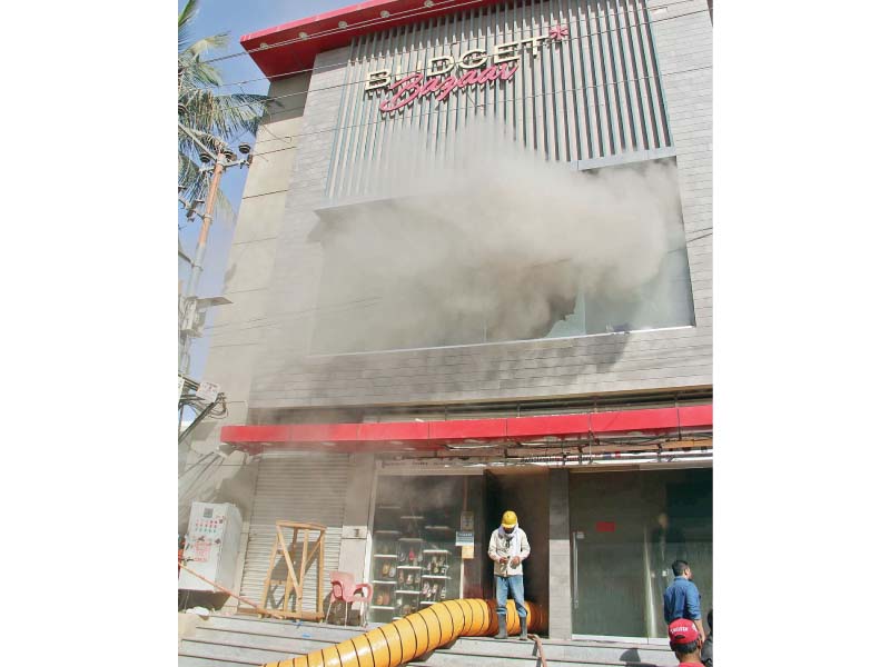 the store filled up with smoke after the fire which took eight hours to be put out photo online