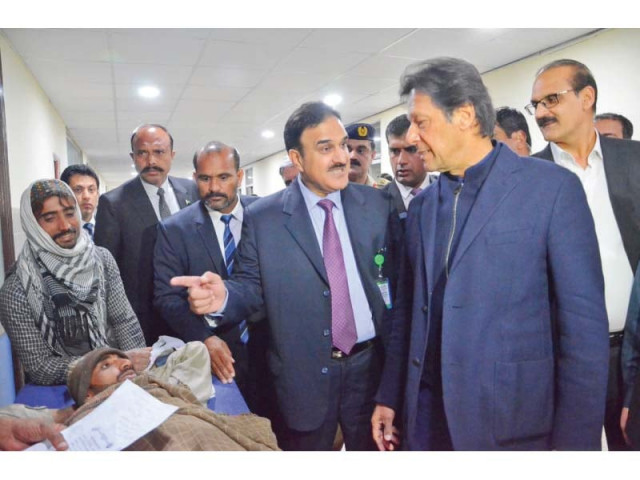 prime minister imran khan while visiting pims photo express