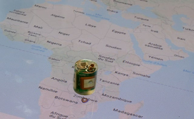 a prototyped tracking device developped for the project quot now rhinos speak quot is seen on an interactive map used by rangers to monitor the rhinoceroses at french tech company sigfox offices in paris france december 7 2018 photo reuters a prototyped tracking device developped for the project quot now rhinos speak quot is seen on an interactive map used by rangers to monitor the rhinoceroses at french tech company sigfox offices in paris france december 7 2018 photo reuters