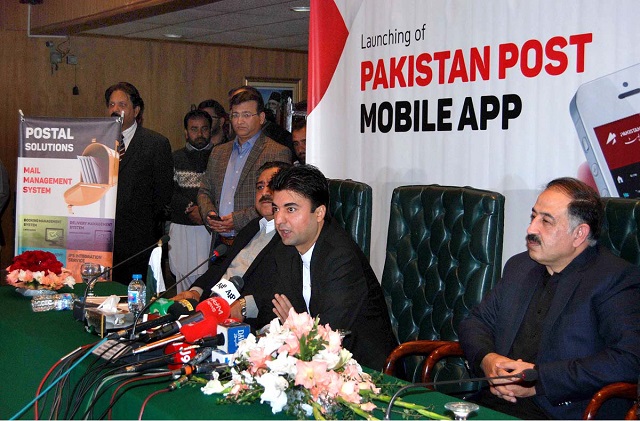 federal minister murad saeed addresses launching ceremony of pakistan post mobile application in islamabad photo app