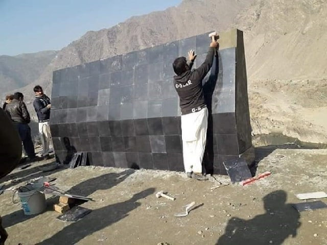 inaugural ceremony board erected at the mohmand dam site photo express inaugural ceremony board erected at the mohmand dam site photo express