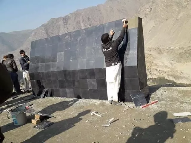 inaugural ceremony board erected at the mohmand dam site photo express inaugural ceremony board erected at the mohmand dam site photo express