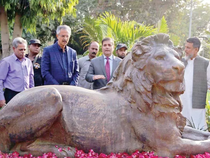 two bronze statues of lions gifted by queen elizabeth ii that were locked away in 2004 have now been restored to karachi zoo photo ppi two bronze statues of lions gifted by queen elizabeth ii that were locked away in 2004 have now been restored to karachi zoo photo ppi