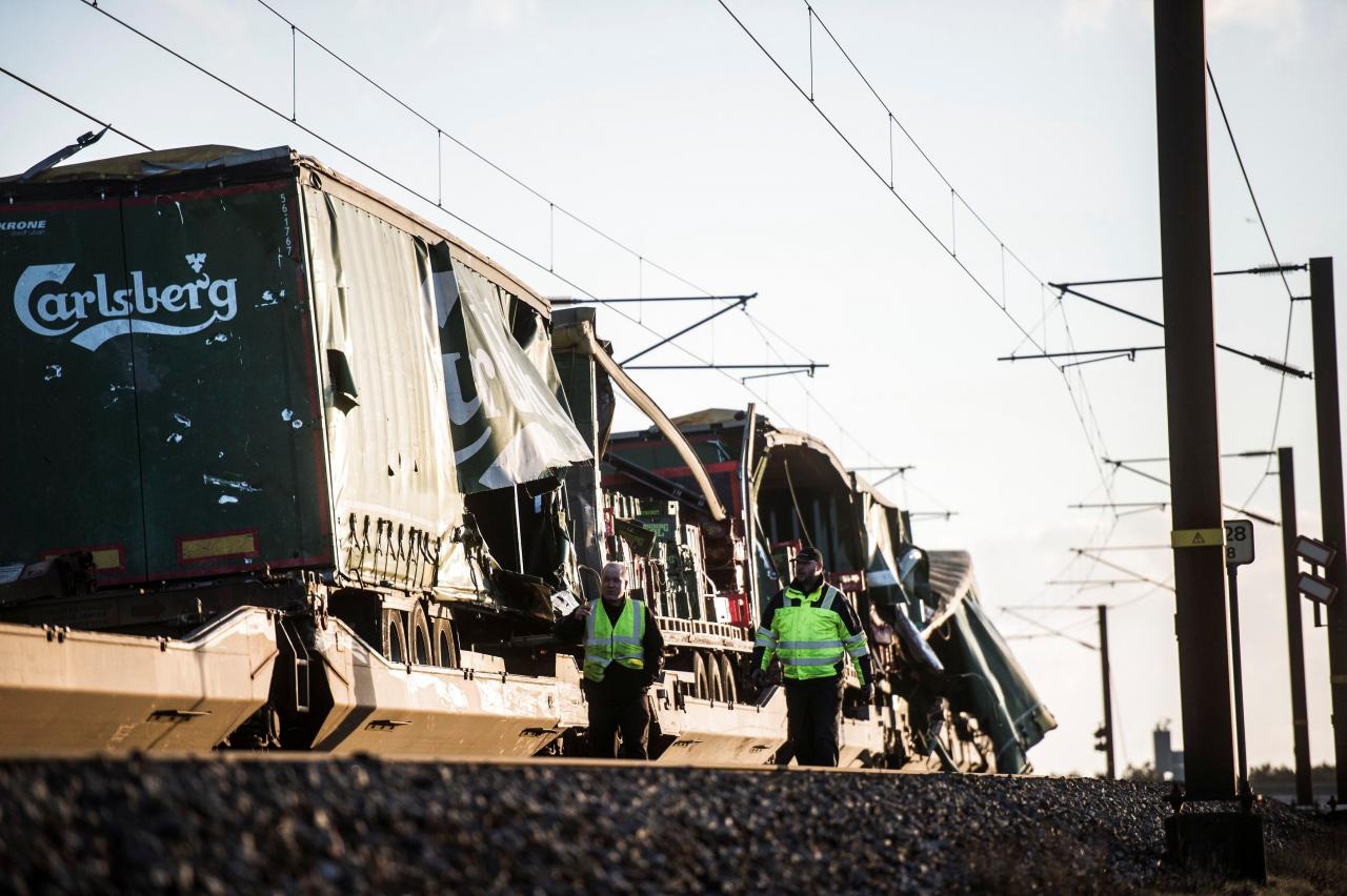 a view of a train accident site on the great belt bridge in denmark photo reuters