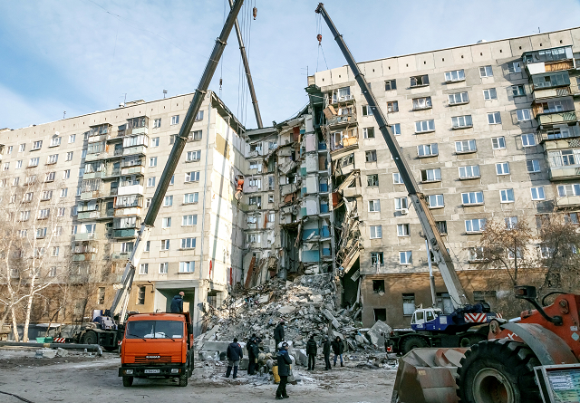a general view shows a partially collapsed apartment block in magnitogorsk russia january 1 2019 photo reuters a general view shows a partially collapsed apartment block in magnitogorsk russia january 1 2019 photo reuters