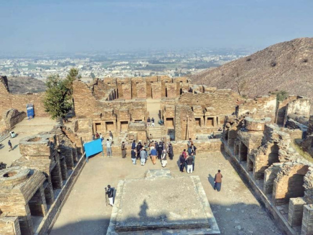 senior minister atif khan and officials during visit to the takht bahi buddhist site photo express senior minister atif khan and officials during visit to the takht bahi buddhist site photo express