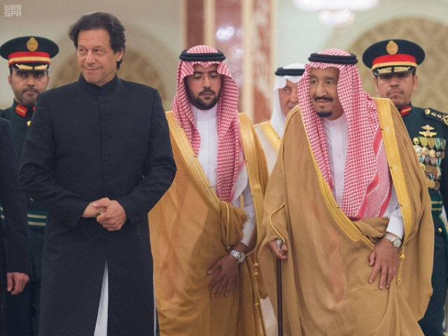 pakistan 039 s prime minister imran khan with saudi king photo express