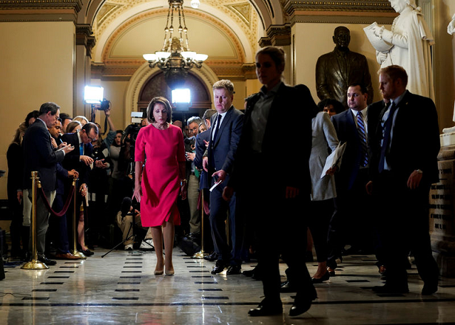 speaker of the house nancy pelosi c ca walks after speaking to the media about the ongoing partial government shutdown on capitol hill in washington us january 3 2019 photo reuters