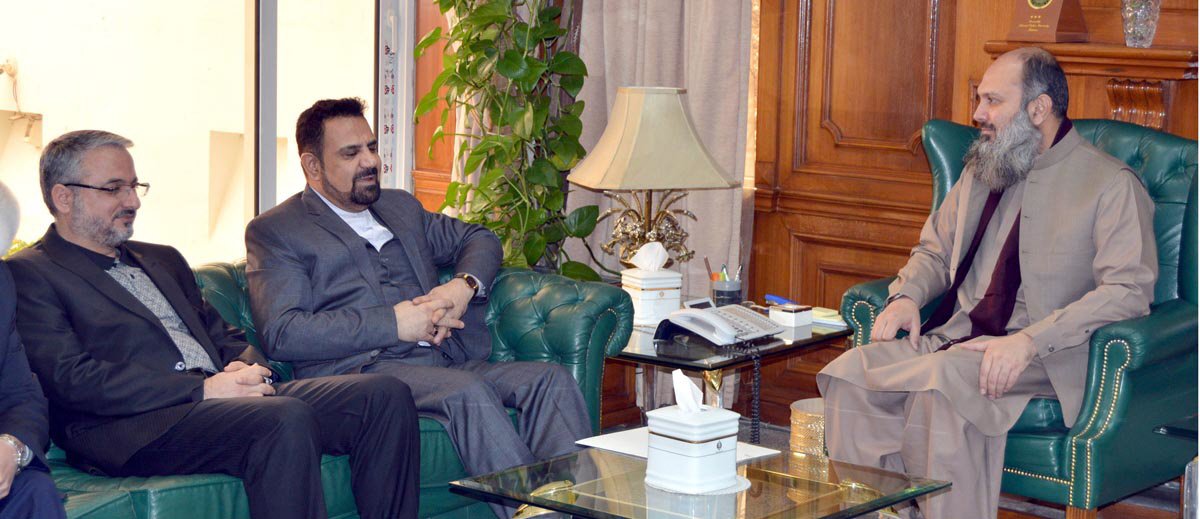 iranian consul general mohammad rafiei interacting with balochistan chief minister jam kamal khan not seen during a meeting at the cm secretariat in quetta photo express