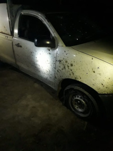 two injured as police van targeted in di khan